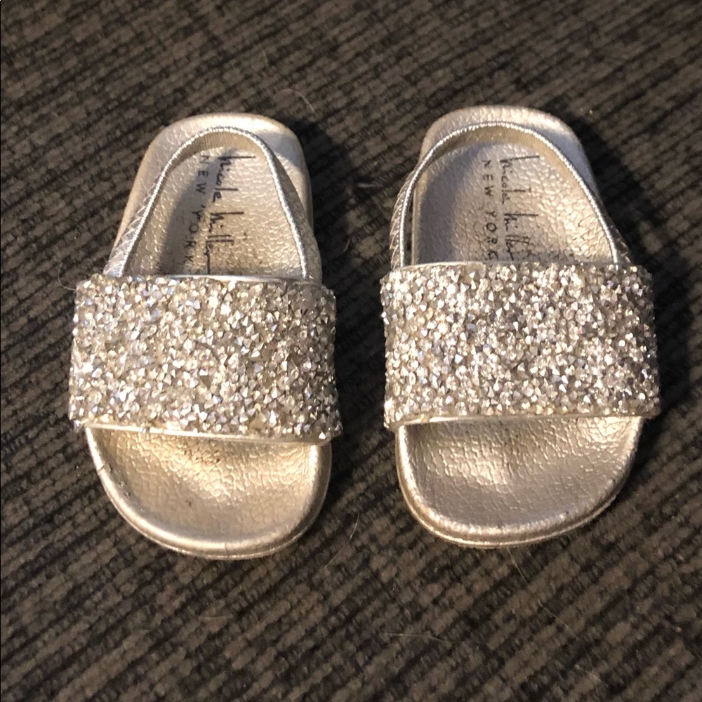 Nicole Miller Silver Sparkly Sandals size 3